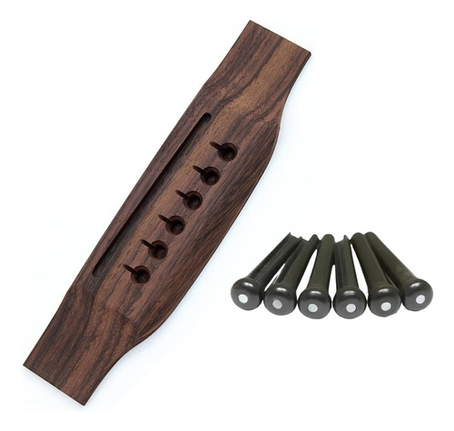 Kit Ponte Cavalete Madeira Para Violão Aço + Jogo De Pinos