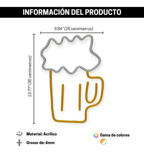 Letrero Led Neon Tarro Cerveza