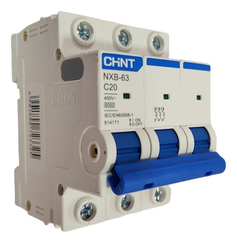 Interruptor Automático Trifásico 3x20a, 6ka Curva C, Chint
