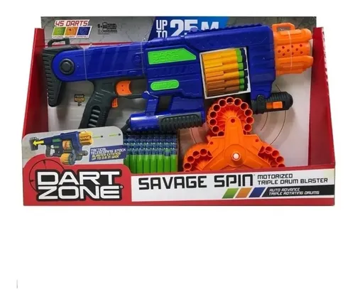 comprar Pistola Lanza Dardos Savage Spin Triple Tambor - Dart Zone