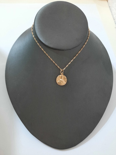 Collar En Chapa De Oro Con Medalla De Buda