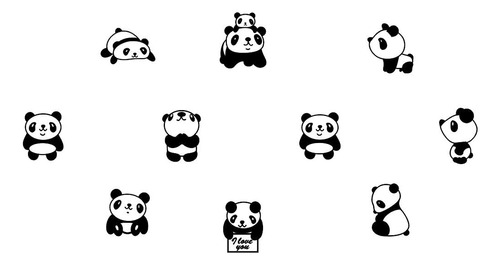 Anfrjji Calcomania De Pared De Panda Lindo  Bambu Blanco Y