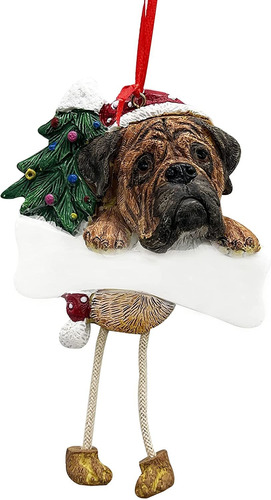 Bullmastiff Ornament With Unique  Dangling Legs  Hand Painte