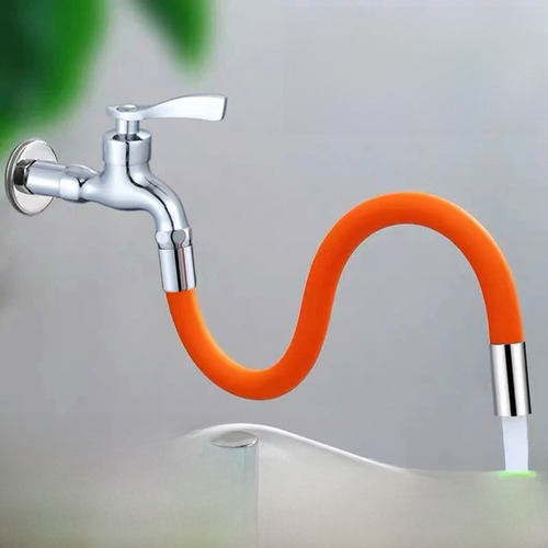 Extensión Flexible Para Grifo Universal Tipo 20 Naranja