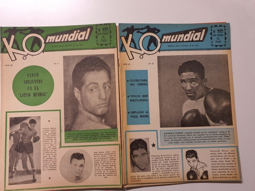 10 Revistas Ko Mundial Numeros 51 Al 60-año1953- 1954-boxeo (Usado)