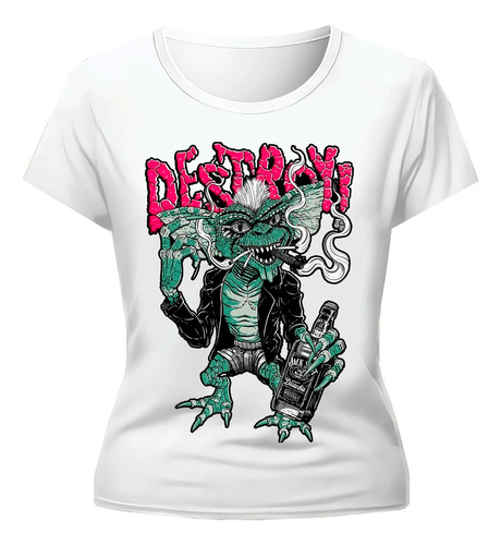 Remera Gremlins Poster  Diseño Exclusivo Mujer