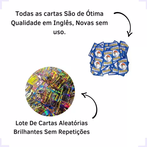 Lote Kit Pokemon 100 Cartas Aleatórias Sem Nenhuma Repetida