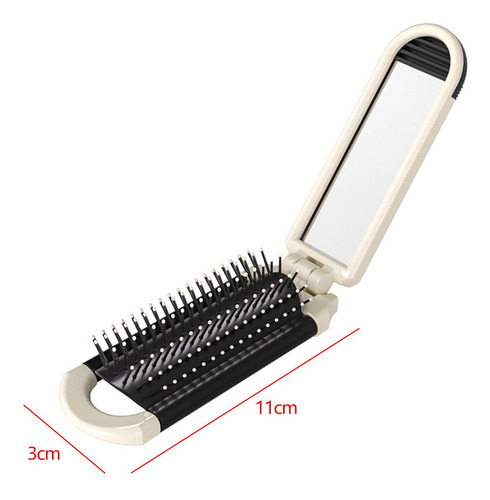 Cepillo De Pelo Plegable Con Espejo, Minipeine Ligero Para