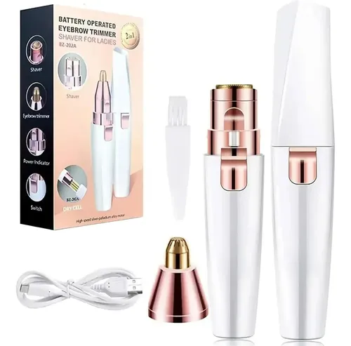 Depilador Removedor Cejas/vello 2 En 1 Usb Cara Mujer Cabezales Optilight