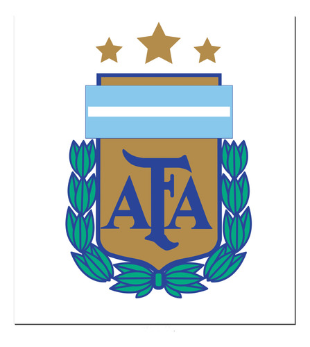Vinilo Autoadhesivo Escudo Selección Argentina 3 Estrellas