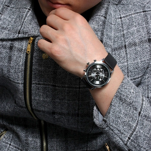 Relogio Masculino Importado Pulseira De Couro Envio Imediato