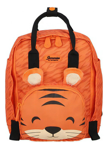Mini mochila Xtren Cooper 3sm cor laranja: design de tecido liso