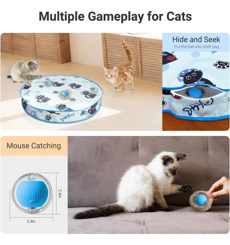Juguetes De Gato Interactivos Hyfico Para Gatos Interiores A