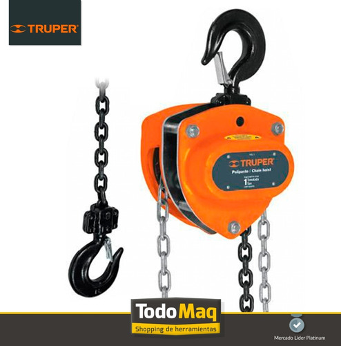 Imagen 6 de 8 de Aparejo Cadena Manual 1 Tn 3 Mts Truper 16824 Poliplasto