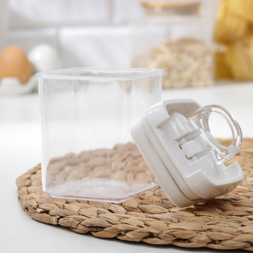 10 Potes Porta Mantimento Hermético Trava Transparente 550ml