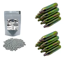 Comprar 600 Esferas De Aço Pistola Bbs 4,5mm + 20 Cilindros Co2 12g