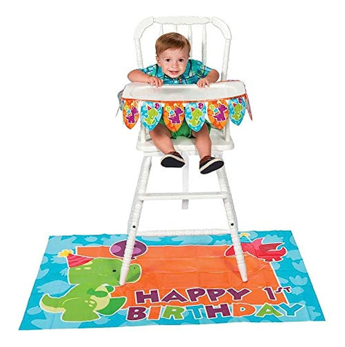 1st Birthday Little Dino High Chair Decorating Kit