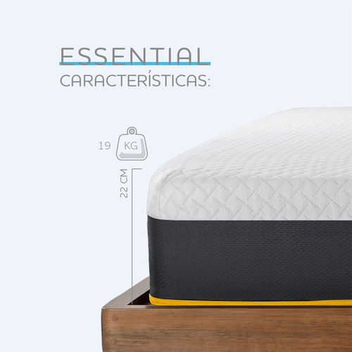 Imagen 2 de 9 de Colchón Queen Size Voltti Essential Hibrido, Con Resortes Pocket Y Memory Foam, No Transfiere Movimiento