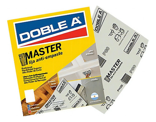 Lija Master Anti Empaste Doble A Pack X 50 Mm