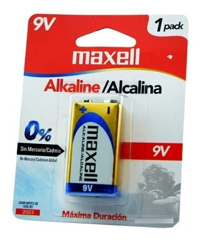 Pila 9 Voltios Alcalina Maxell 6f22 Original