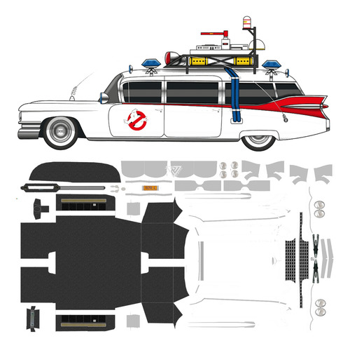 Caza Fantasmas Ecto 1 / Papercraft (envio X Mail)