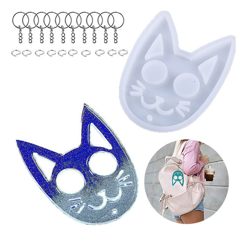 Molde De Llavero De Gato De Autodefensa, Cristal Epoxi Resin
