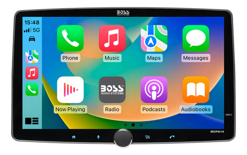 Estéreo Para Vehículo - Apple Carplay, Android Auto, Single Din, Pantalla Táctil Capacitiva De 14 , Bluetooth, Sin Dvd, Am/fm, Iluminación Multicolor