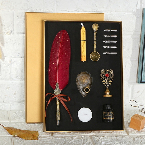 Asd Juego De Plumas Y Tinta Vintage Pluma Brillante