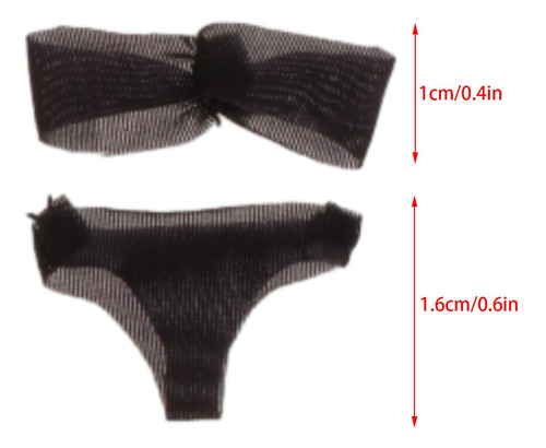 1/12 Boneca Feminina Roupas Sutiã E Roupa Interior, Preto