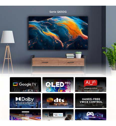 Smart Tv Pantalla 55 Tcl 55q650g Google Tv Qled (Usado)