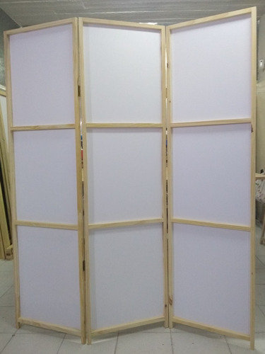 Imagen 4 de 4 de Biombo Plegable Separador De Ambientes De Madera (3 Hojas)