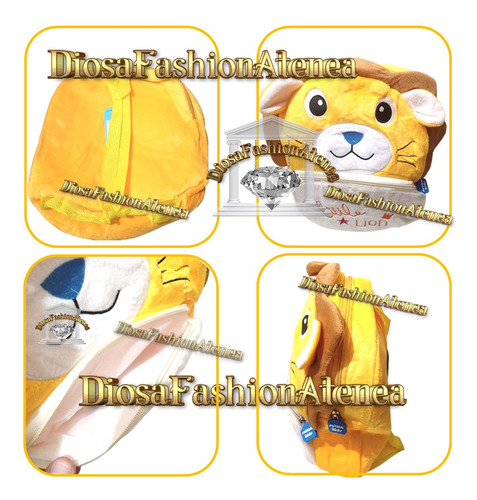 Mochila Infantil Escolar Animalitos Jardín Niñas Niños Amarillo León