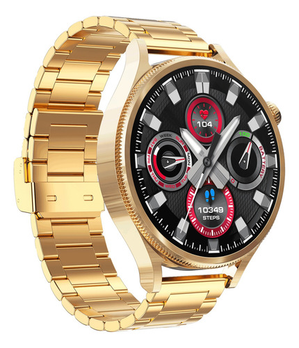 Reloj Inteligente Deportivo Táctil Con 2 Mallas Para Hombres Blanco Acero Inoxidable Y Silicona Dorado Dorado