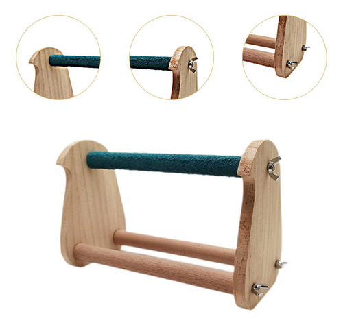 Rack De Loros De Madera Postes De Pájaros Madera Y Verde