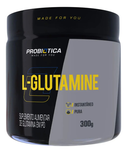 L-Glutamina 300g Probiótica Glutamina em Pó 100% Pura