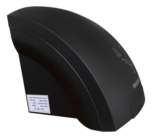Secador De Manos Eléctrico De Pared Curvo Negro