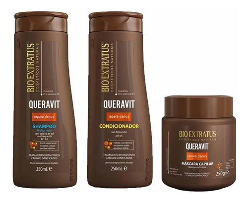 Kit Bio Extratus Queravit Sh250ml Cond250ml E Más250ml