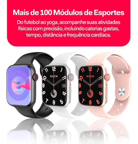Smartwatch Microwear Davely W29 Pro 47mm Prata Silicone Pulseira Branco Desenho da pulseira Liso