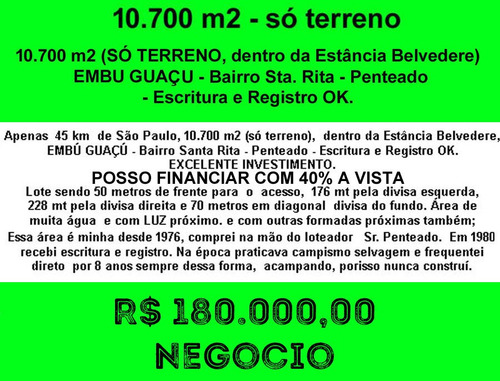 Imagem 1 de 8 de 10700 M2 - Embu Guaçu - Só Terreno