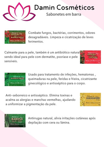 Imagem 2 de 5 de Sabonete De Barbatimão - Kit 12 Unidades