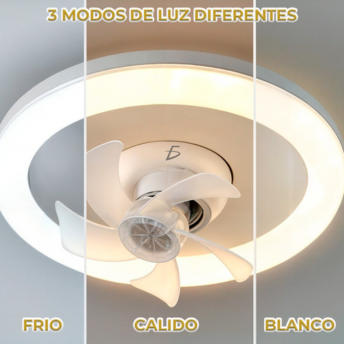 Lampara Led 30w Ventilador 15w Conexión Socket Tradicional Estructura Blanco Pantalla Blanco Ele-Gate LED.72 127V