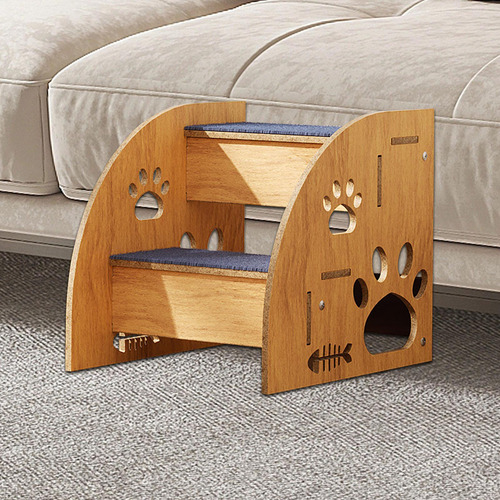 Escaleras De Madera Para Mascotas Para Cama Alta, 2 Pisos