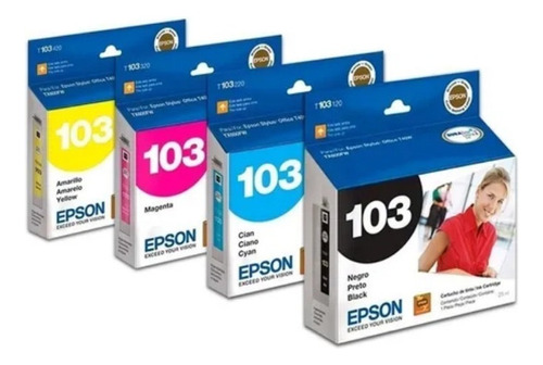 Cartuchos Epson Juego X4 103 N-c-m-y Originales