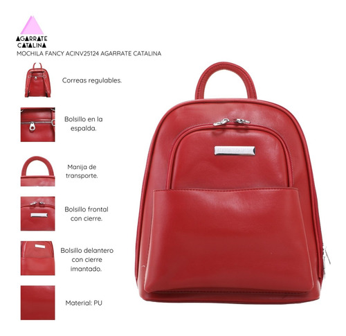 Mochila Fancy Agarrate Catalina Negro Liso