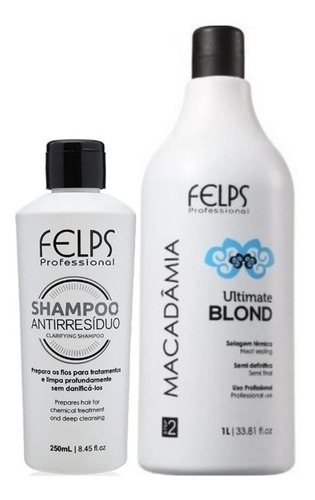 Kit Felps Shampoo AntirresĂduo 250ml + Ultimate Blond 1l