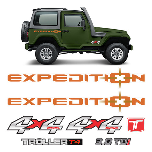 Adesivo Para Troller Expedition 4x4 2011 Laranja Genérico