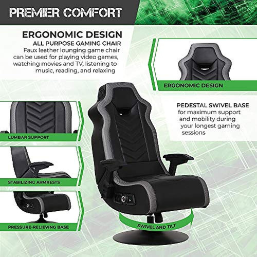 X Rocker, 5152401, Rgb Prism Pedestal Chair 2.1 Dual Con Led