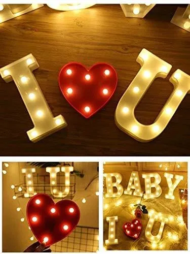 Señales - Letras Led Con Pilas I Love You Letreros Para Boda