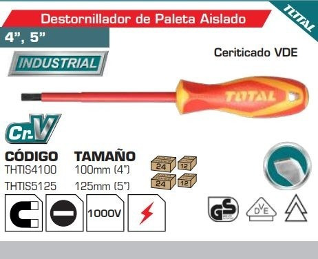 Imagen 2 de 2 de Destornillador De Paleta Aislado Total (125mm) 1000v