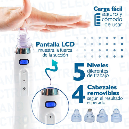 Imagen 7 de 10 de Peeling Punta Diamante Limpieza Facial Acné Recarga Usb